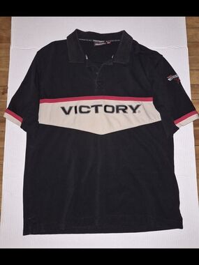 Victory Motorcycles black polo shirt Short Sleeve Size Large